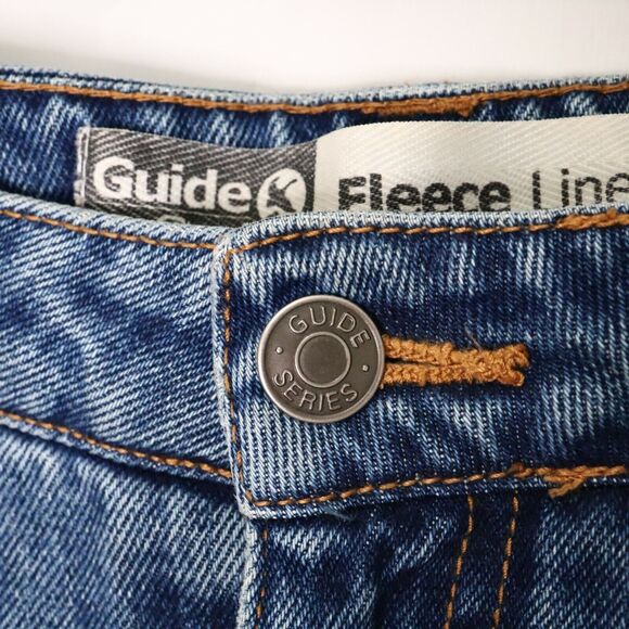Guide Series Jeans Womens 14 Fleece Lined Blue Denim Straight Leg High Rise - Picture 8 of 11